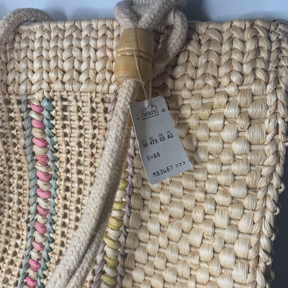 NWT Vintage 1970s Straw Bag Purse - Picture 3 of 7